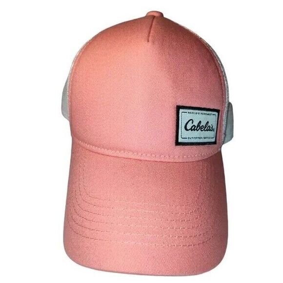 Cabela's Accessories - Cabela's 5-Panel Mesh-Back Trucker Cap Ladies Fit Snap Back Hat Pink/White OS